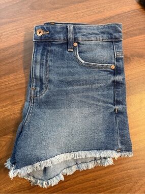 Kendall & Kylie Blue Denim Frayed Hem Jean Shorts